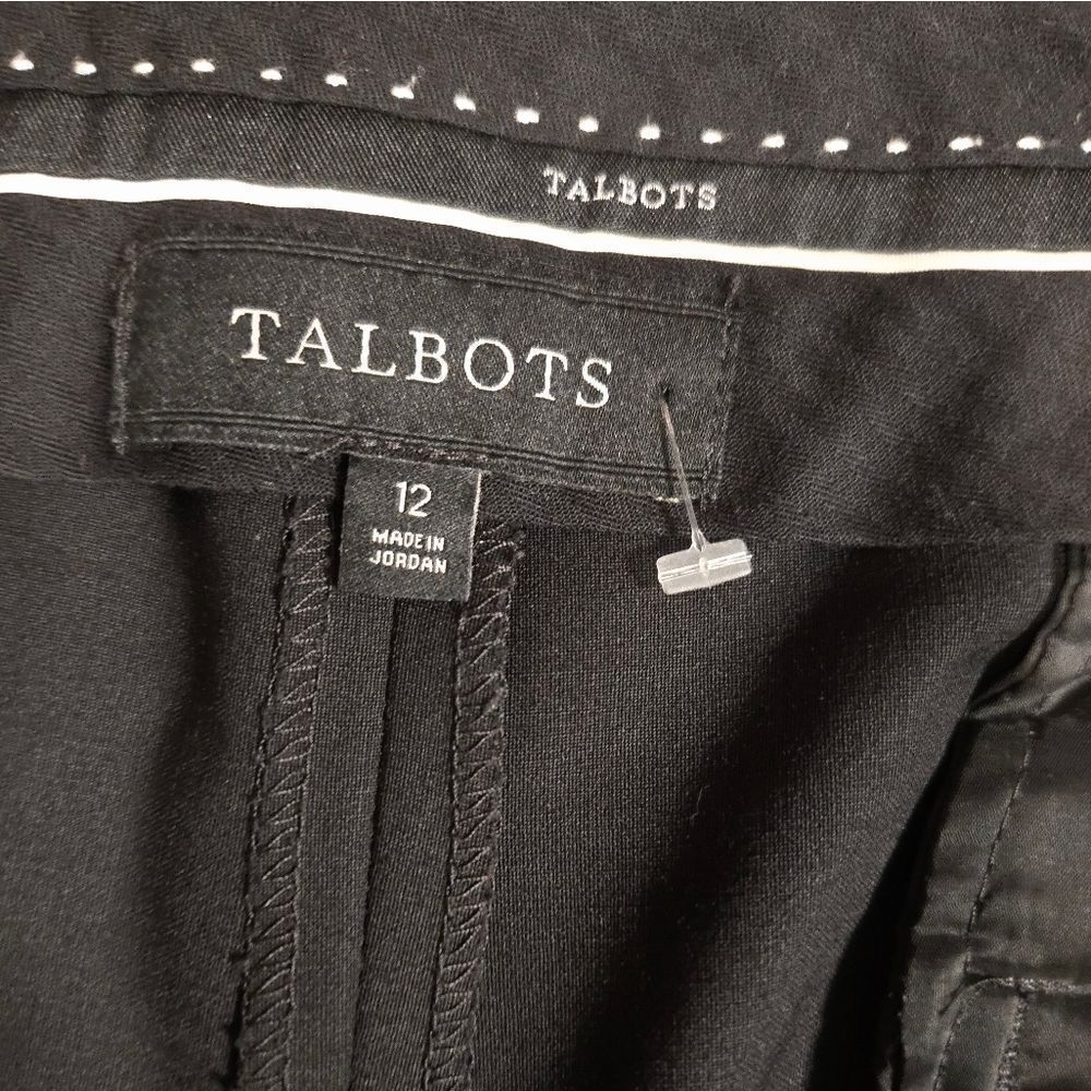 Talbots Black Wide Leg Pants High-Rise Flare - Picture 7 of 9